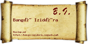 Bangó Izidóra névjegykártya